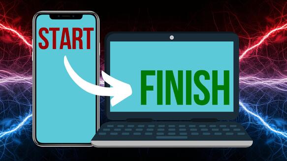 Start it on your phone... finish it on your PC?