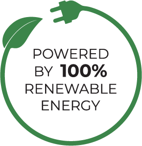 Powered by 100% Renewable Energy