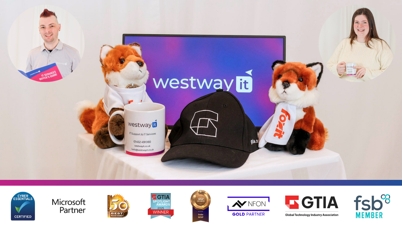 John, Rosie, Westway IT logo, 2 foxes and a hat